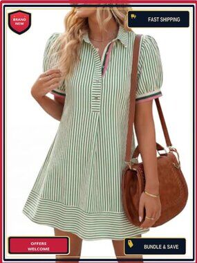 Striped Mini Dress with Pockets